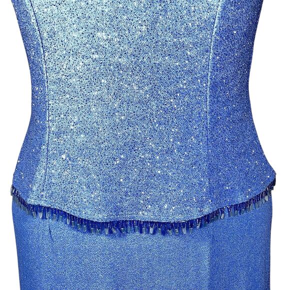 Scott McClintock Women’s Periwinkle Blue Gown with Sparkles & Beading Size 12 - Picture 4 of 15